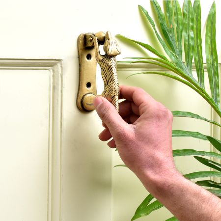 Handmade Brass Running Fox Animal Door Knocker